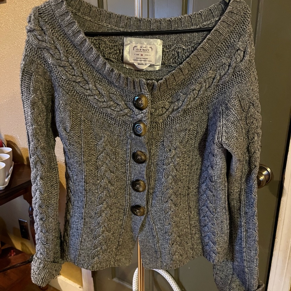 Old Navy Grey Cardigan size large